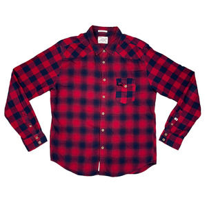 Lucky Brand California Fit Red Multi Plaid Flannel